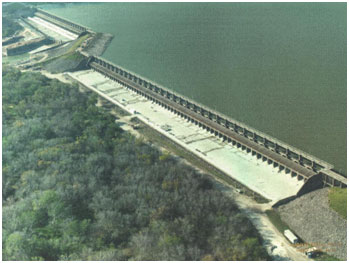 An aerial view to Lake Corpus Christi and Wesley E. Seale Dam (Photo provided by owner)