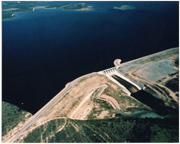 An aerial view to the O. H. Ivie Reservoir and Simon W. Freese Dam (Photo provided by the owner)